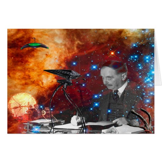 H.G.Wells Science Fiction Birthday Card (Voorkant Horizontaal)