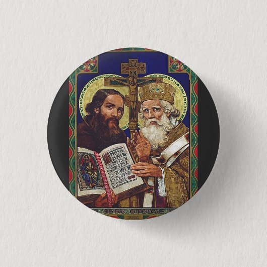 H.H. Cyrillus en Methodius Apostelen van de Slaven Ronde Button 3,2 Cm (Voorkant)