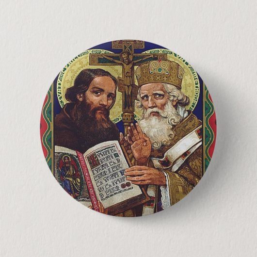 H.H. Cyrillus en Methodius Apostelen van de Slaven Ronde Button 5,7 Cm (Voorkant)