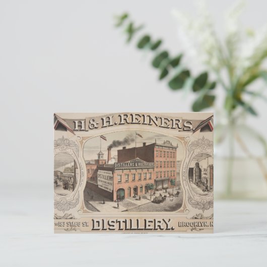H.& H. Reiners Distillery Building in Brooklyn, NY Briefkaart (Staand voorkant)