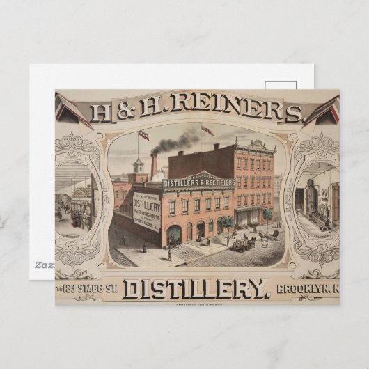 H.& H. Reiners Distillery Building in Brooklyn, NY Briefkaart (Voorkant / Achterkant)