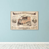 H.& H. Reiners Distillery Building in Brooklyn, NY Canvas Afdruk (Insitu (Houten vloer))