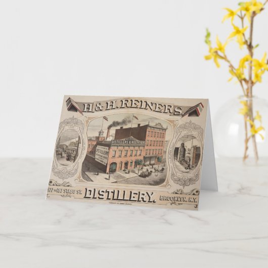 H.& H. Reiners Distillery Building in Brooklyn, NY Kaart (Gele Bloem)