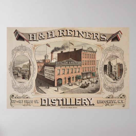 H.& H. Reiners Distillery Building in Brooklyn, NY Poster (Voorkant)