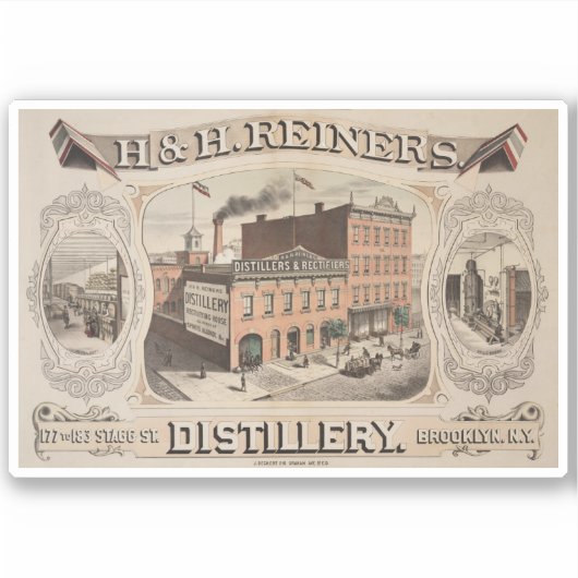 H.& H. Reiners Distillery Building in Brooklyn, NY Sticker (Voorkant)