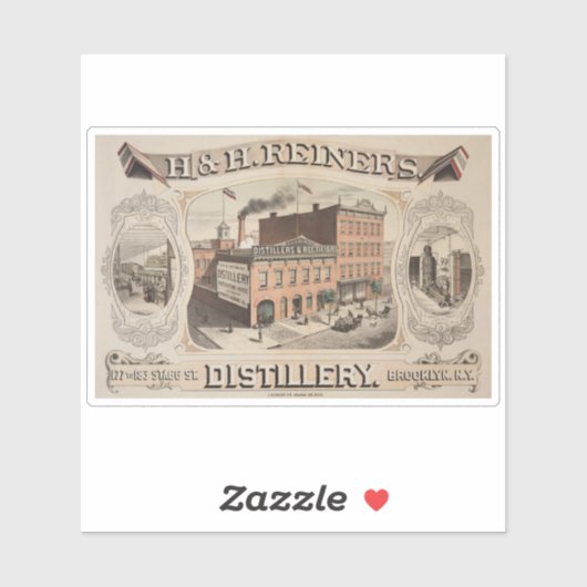 H.& H. Reiners Distillery Building in Brooklyn, NY Sticker (Vel)