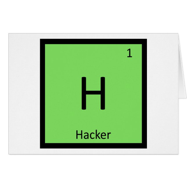 H - Hacker Computer Chemie Periodiek Systeem (Voorkant Horizontaal)
