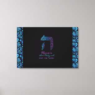 H - Hey Hebreeuwse brief Bat Mitzvah Aanmeldbord Canvas Afdruk