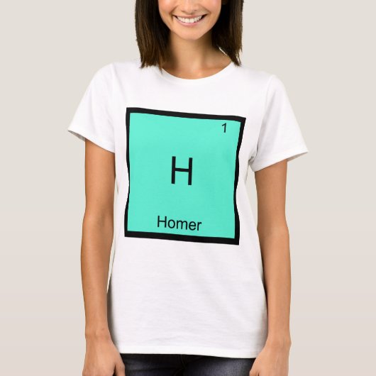 H - Homer Grappig Chemie Element Symbool T-Shirt (Voorkant)