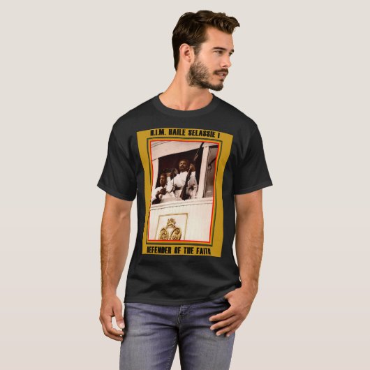 H.I.M. Haile Selassie Defender of the Faith T-shirt (Voorkant volledig)