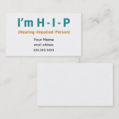 H-I-P ID-kaarten Visitekaartje (Voorkant / Achterkant)