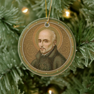 H. Ignatius Loyola (BK 050; Afk. Latijnse Motto) Keramisch Ornament