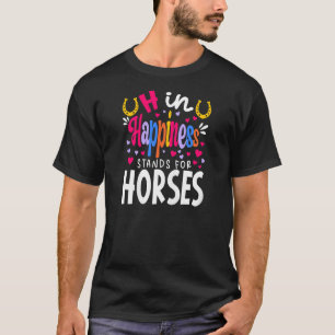 H in gelukstoestand voor paardenhorsrugleuning t-shirt