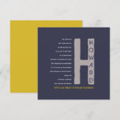 H Initiaal Collectie Bar Mitzvah uitnodiging (Voorkant / Achterkant)