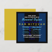 H Initiaal Collectie Bar Mitzvah uitnodiging (Voorkant / Achterkant)