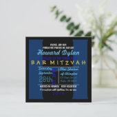 H Initiaal Collectie Bar Mitzvah uitnodiging (Staand voorkant)