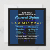 H Initiaal Collectie Bar Mitzvah uitnodiging (Voorkant)