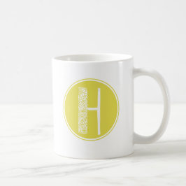 H Initiaal Floral Monogram Koffiemok