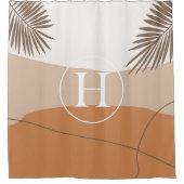 H - Initiaal Monogram Letter H Abstract ontwerp Douchegordijn (Voorkant)