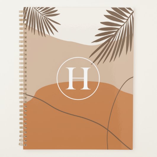 H - Initiaal Monogram Letter H Abstract ontwerp Planner (Voorkant)