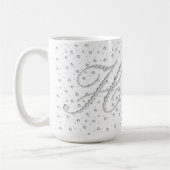 H Initiaal Monogram Witte Diamanten Print Koffiemok (Links)