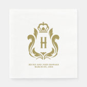 H Initiële goudkam Servet (Voorkant)