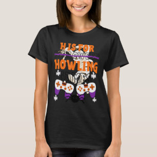 H is bestemd voor videospelletjes met een hallowee t-shirt