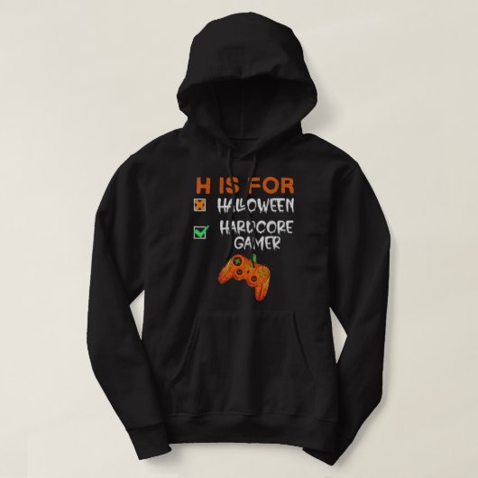 h is for halloween hardcor gamer hoodie (Design voorkant)