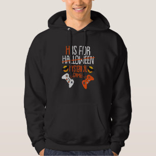 H Is Voor Halloween Hysterische Gamer  Handheld Co Hoodie