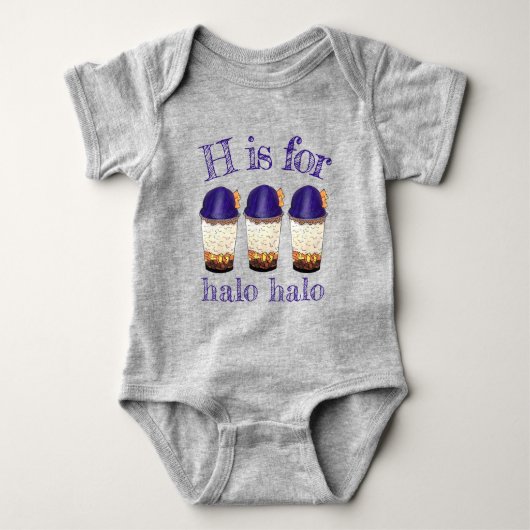 H is voor Halo-Halo Haluhalo Filipino Hawaiian Ice Romper (Voorkant)
