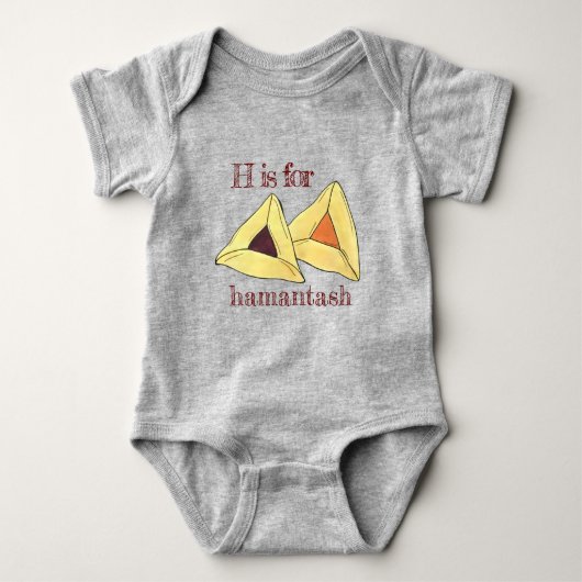 H is voor Hamantaschen Hamantash Purim Cookies Romper (Voorkant)