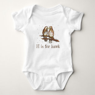H is voor Hawk Love Bird die Birdwatch volgt Romper