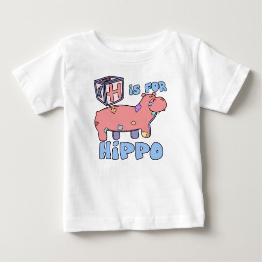 H is voor Hippo Baby T-Shirt (Voorkant)