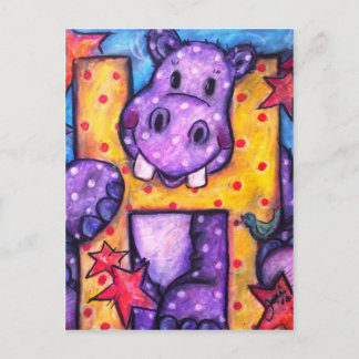 H is voor Hippo Briefkaart