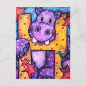 H is voor Hippo Briefkaart (Voorkant)
