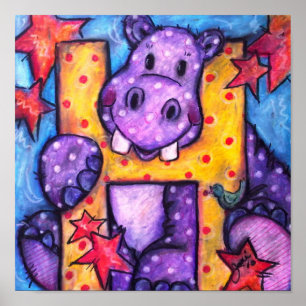 H is voor Hippo Poster