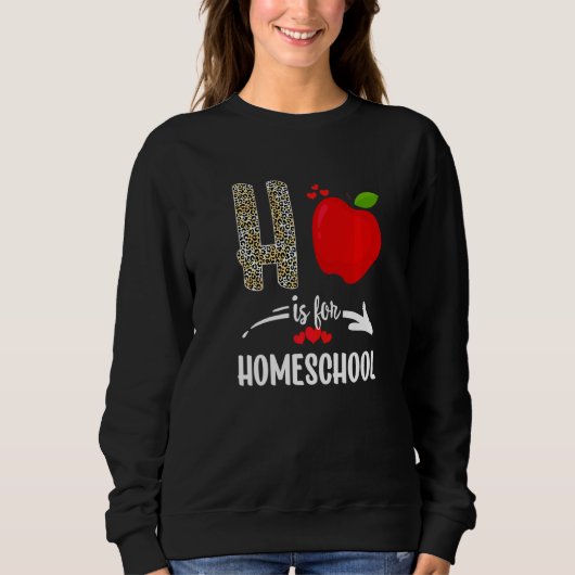 H is voor Homeschool Leopard Homeschool Teacher Sq Trui (Voorkant)