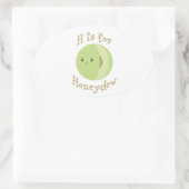 H is voor Honeydew Ovale Sticker (Tas)