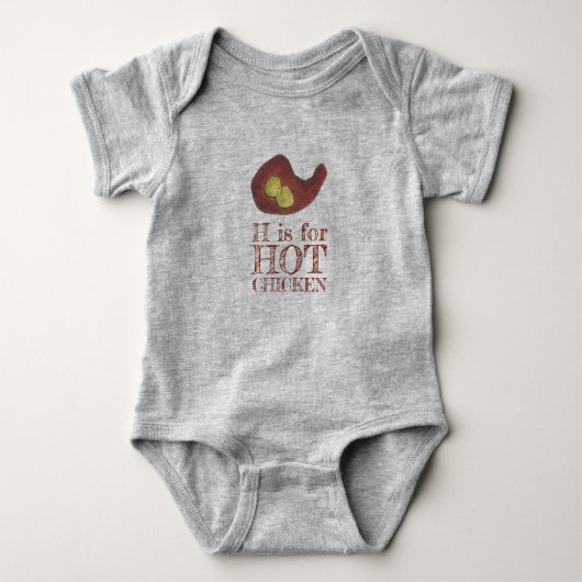 H is voor HOT CHICKEN Nashville Barbeque BBQ Leg Romper (Voorkant)