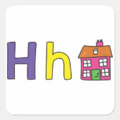 H is voor huistickers vierkante sticker (Voorkant)