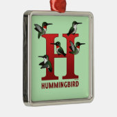 H is voor Hummingbird Metalen Ornament (Rechts)