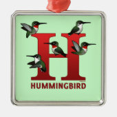 H is voor Hummingbird Metalen Ornament (Voorkant)