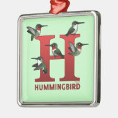 H is voor Hummingbird Metalen Ornament (Links)