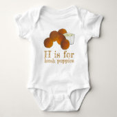 H is voor Hush Puppies Southern Soul Food Foodie Romper (Voorkant)