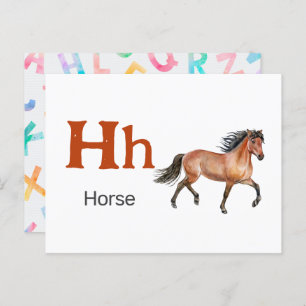 H is voor Paard - Alphabet Flash Kaart