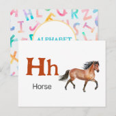H is voor Paard - Alphabet Flash Kaart (Voorkant / Achterkant)