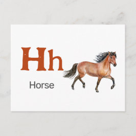 H is voor Paard - Alphabet Flash Kaart