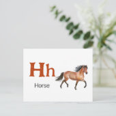 H is voor Paard - Alphabet Flash Kaart (Staand voorkant)