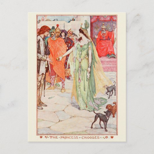 H J Ford  illustratie De prinses kiest Briefkaart (Voorkant)