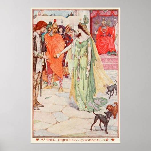 H J Ford  illustratie De prinses kiest Poster (Voorkant)